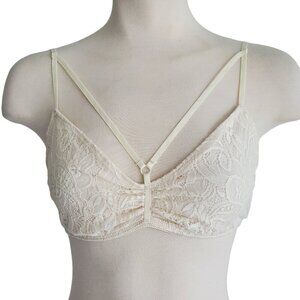 VOLCOM NWT Strappy Lace Bralette Stone Row Collection Stoned Rose (Off White) M